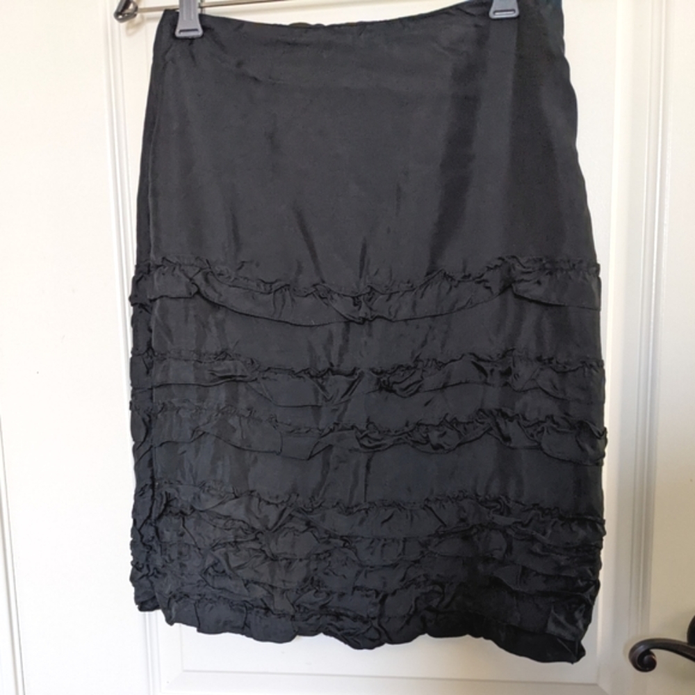 Ralph Ralph Skirt Silk Size 8 Black Office Women
